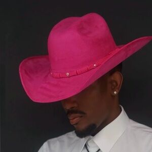 Hot pink SUEDE COWBOY HAT